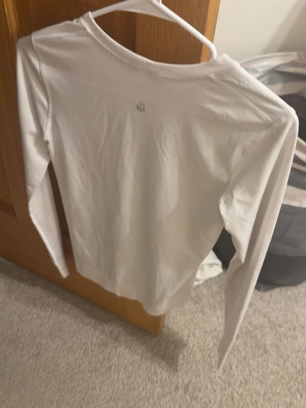 lululemon athletica White Ribbed Crew Neck Long Sleeve Sweater